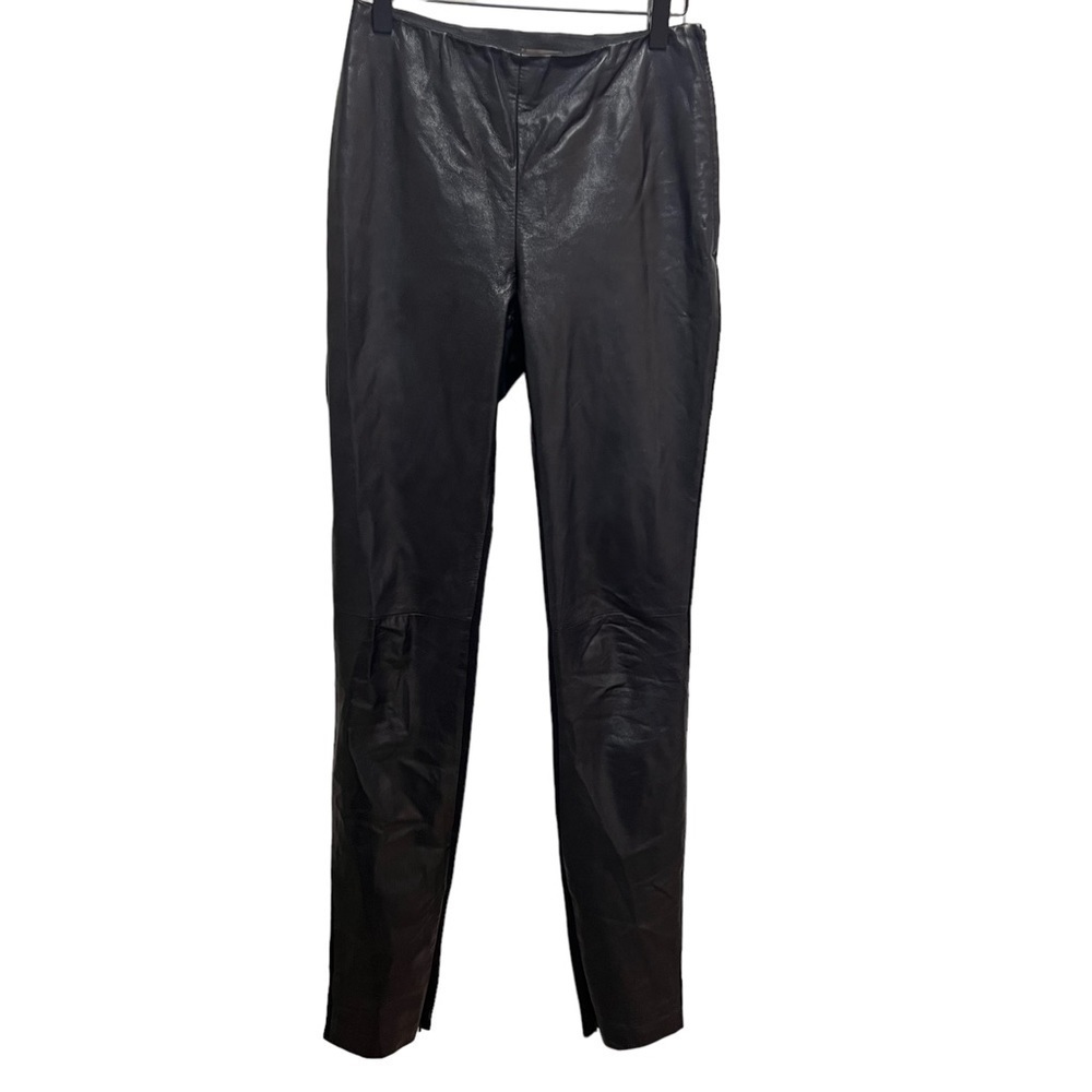 Danier Black Leather Mixed Media Skinny Pants Size 2